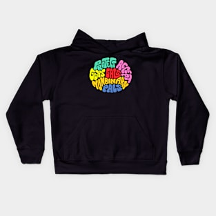 Protect Accept Guys Gals Nonbinary Pals Word Art Kids Hoodie